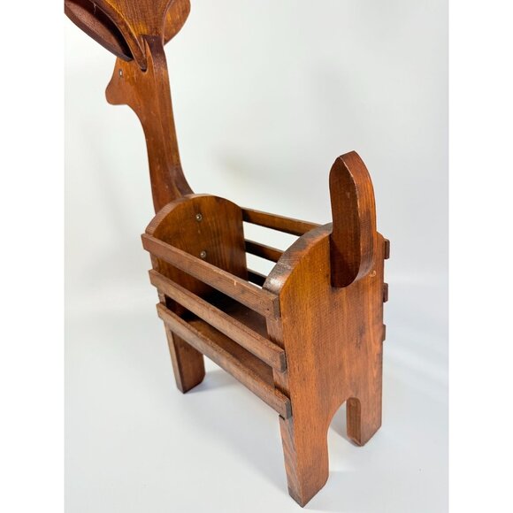 Reindeer Basket Vintage Handmade Wooden Rudolph Holiday Pinecone Ornaments or Pl - Picture 15 of 16